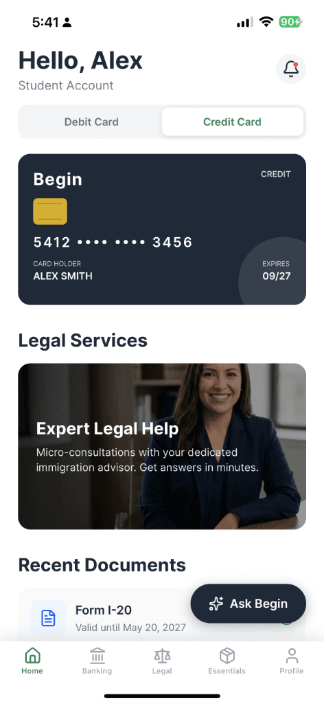 BeginOS App Dashboard